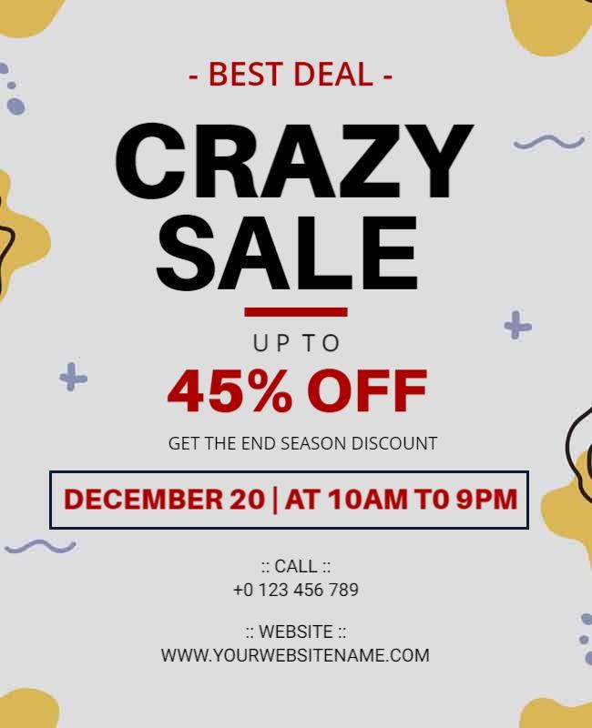 End Of Season Crazy Sale Flyer Template