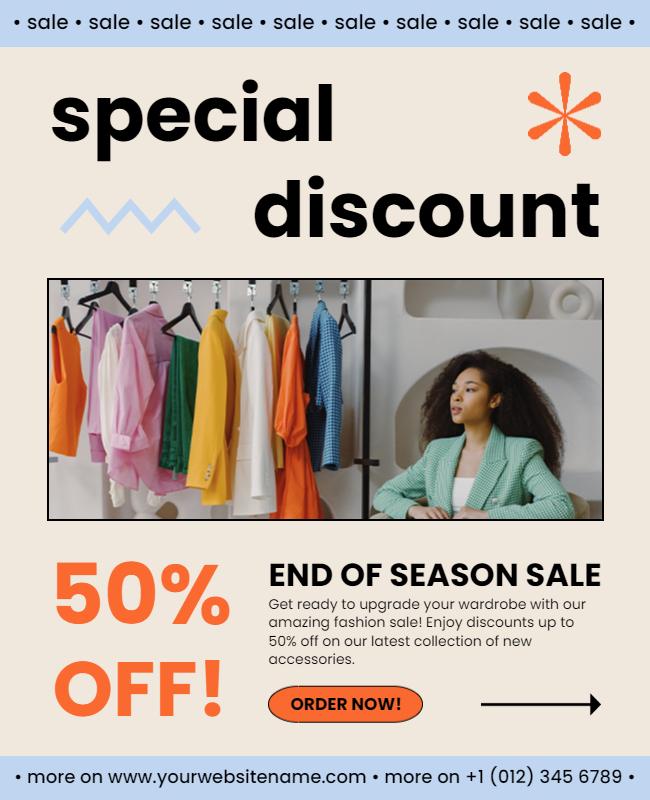 Colorful Modern Fashion Sale Discount Flyer Template