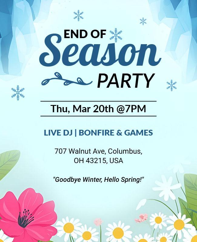 Fresh Floral Spring End of Season Party Flyer Template