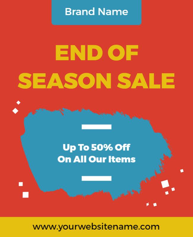 Vibrant Red End of Season Sale Discount Flyer Template