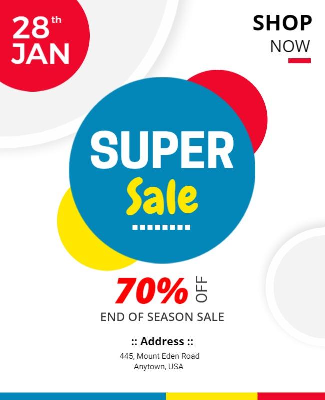 End Of Season Super Sale Flyer Template