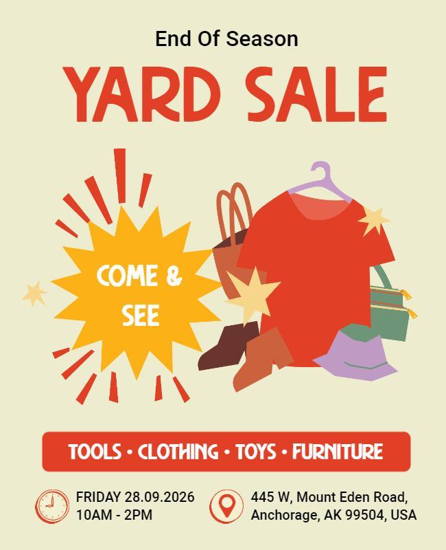 End Of Season Yard Sale Event Flyer Template