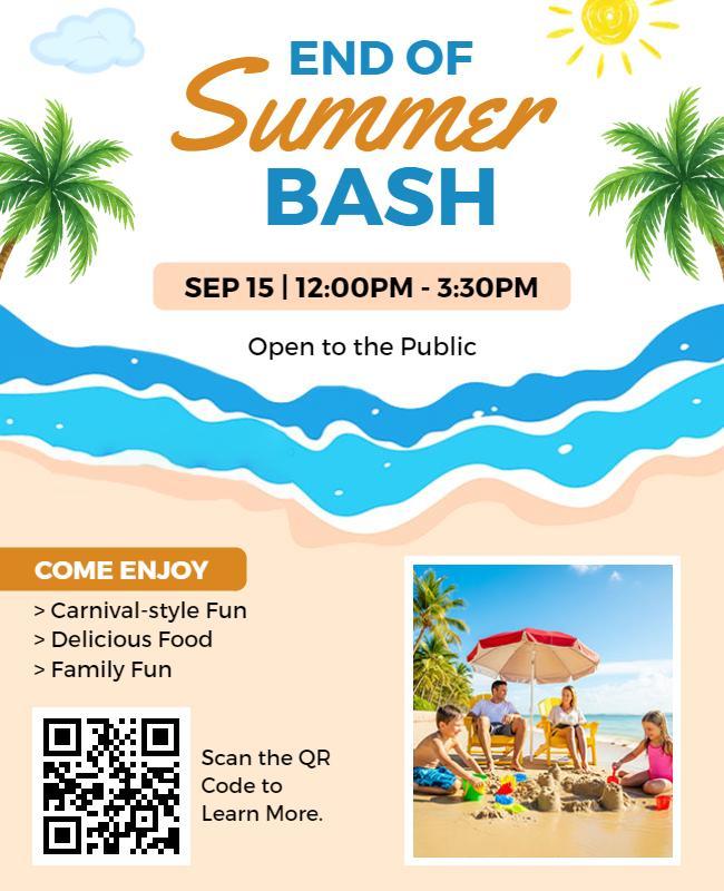 End of Summer Beach Bash Flyer Template