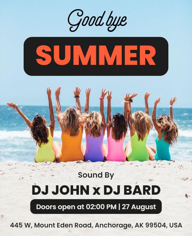 Vibrant Summer Beach Goodbye Party Flyer Template