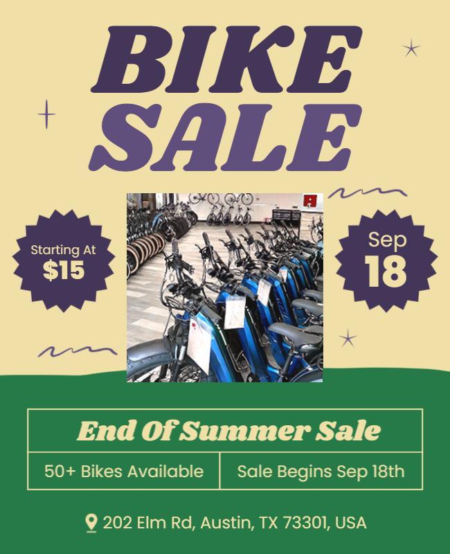 End of Summer Bike Sale Flyer Template