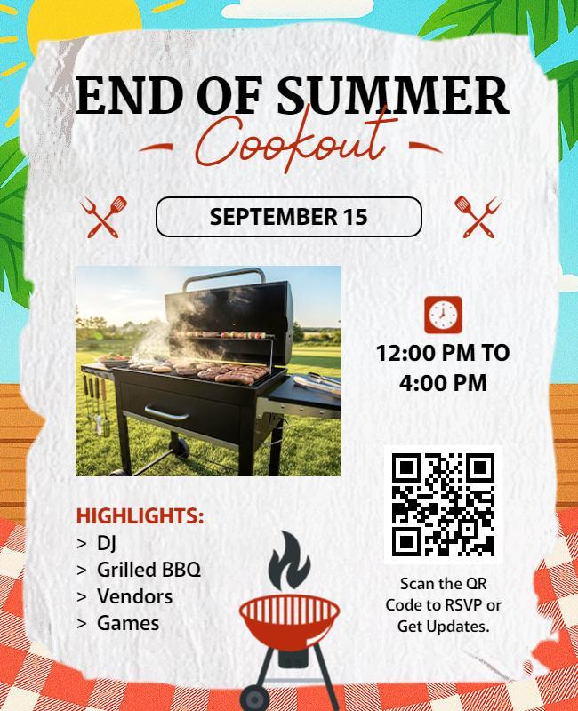 End of Summer Cookout Event Flyer Template