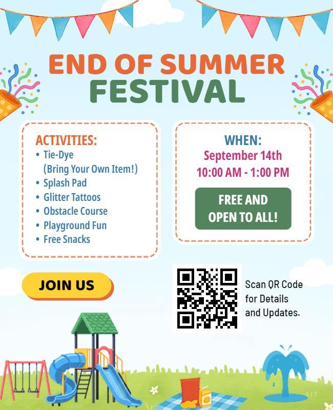 End of Summer Festival Event Flyer Template