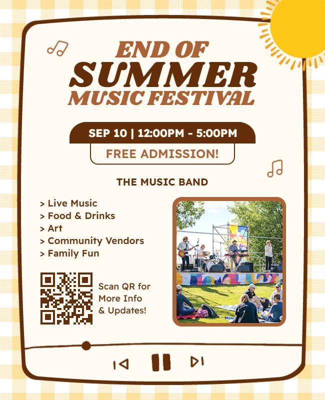 End of Summer Music Festival Flyer Template