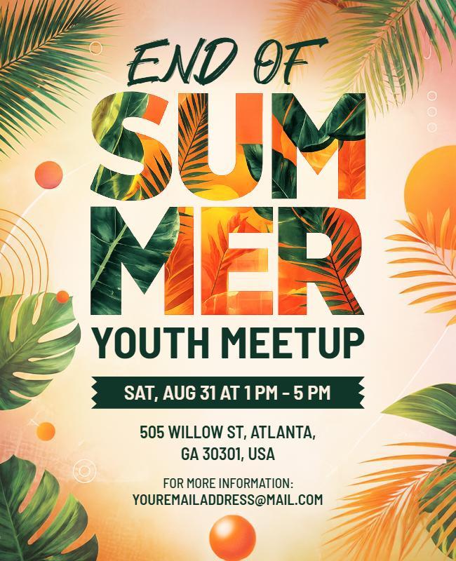 End of Summer Youth Meetup Flyer Template