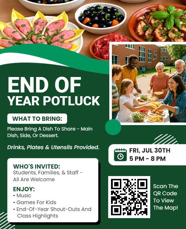 End of Year Potluck Gathering Flyer Template