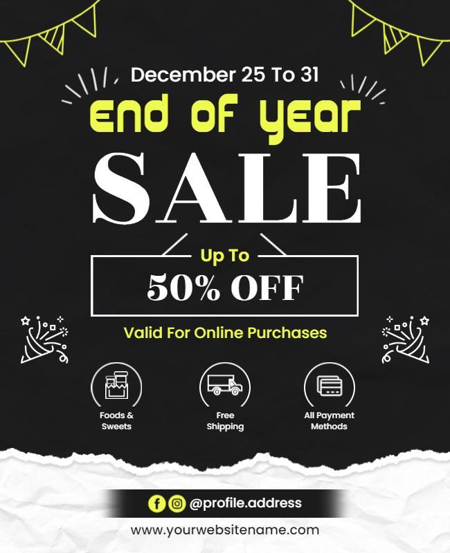 End Of Year Sale Discount Flyer Template