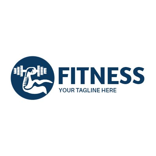 Energetic Blue and White Fitness Logo Showcasing Strength Training Logo Template