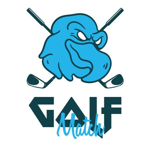 Energetic Blue Octopus Mascot Representing Golf Match Logo Template