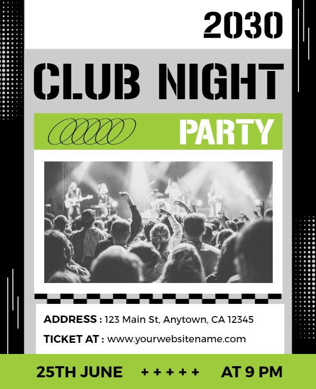 Energetic Club Night Party Event Flyer Template