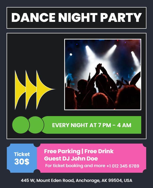 Energetic Dance Night Party Flyer Template