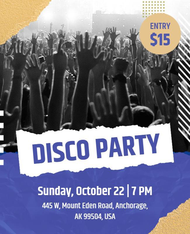 Energetic Disco Party Event Flyer Template