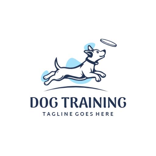 Energetic Dog Training with a Playful Jumping Canine Logo Template