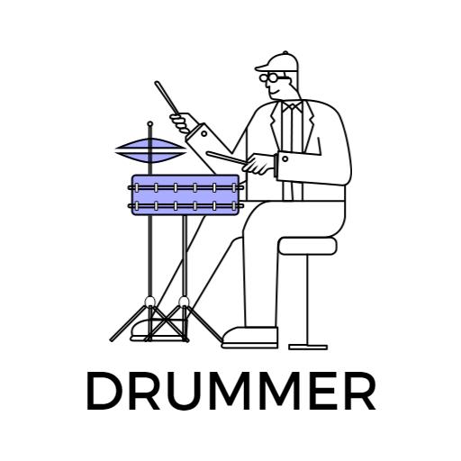 Energetic Drummer Playing Rhythm on a Snare Drum Logo Template