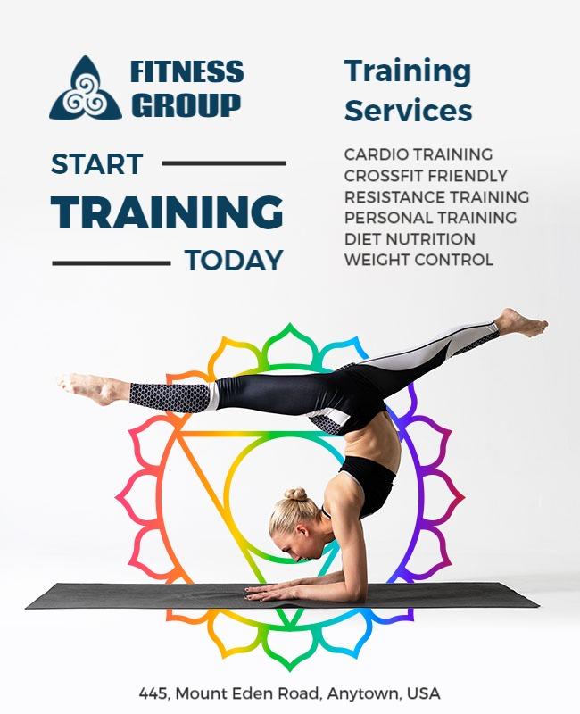 Energetic Fitness Group Training Services Poster Template