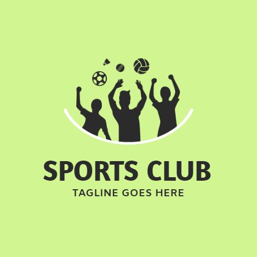 Energetic Green Background Celebrating Sports Club Logo Template