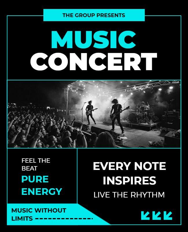 Energetic Live Music Concert Poster Template