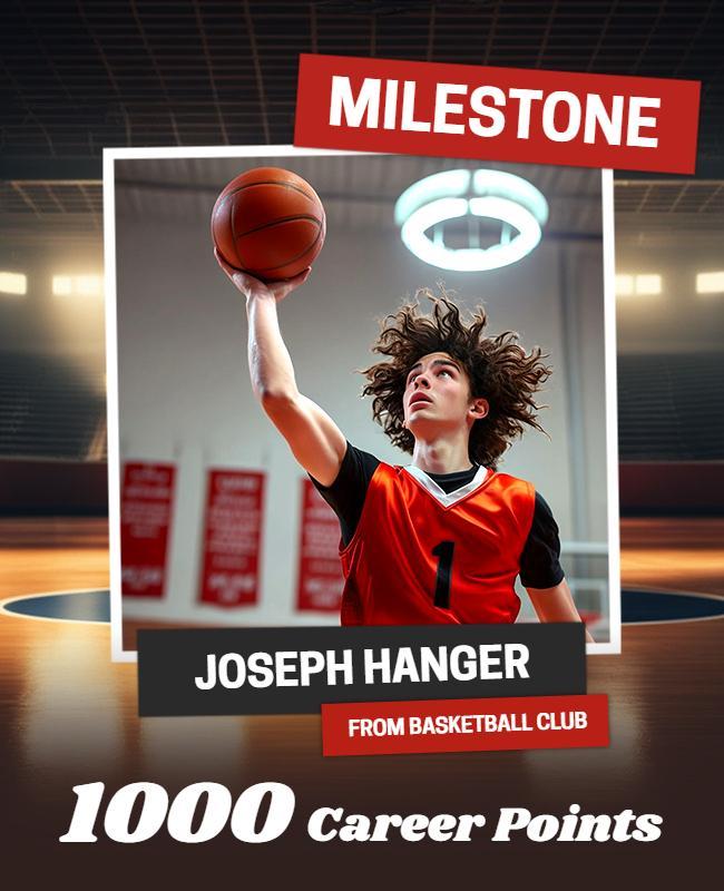 Energetic Milestone Sports Achievement Recognition Poster Template