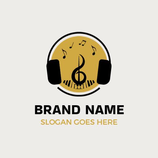 Energetic Music Vibes with Stylish DJ Headphones Logo Template