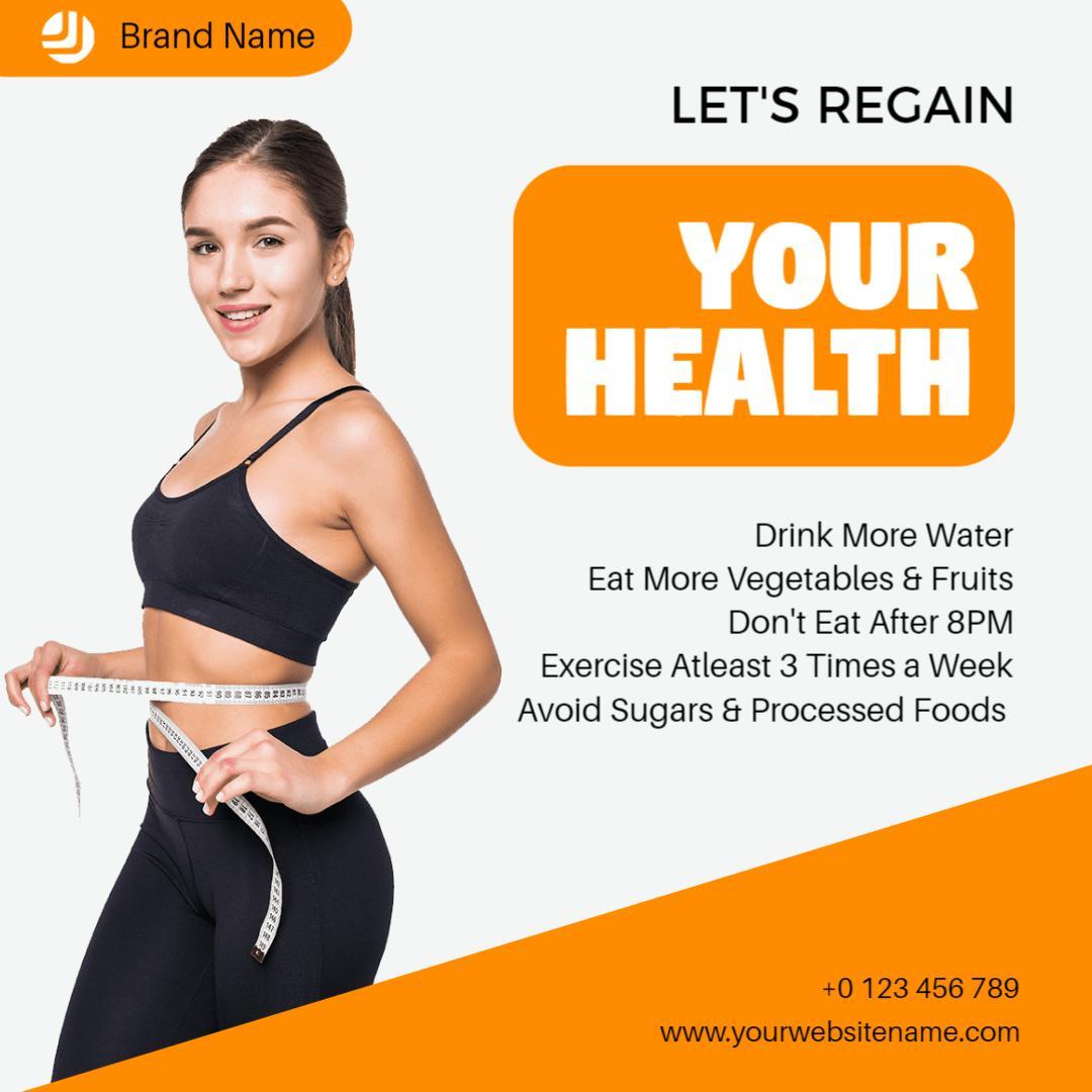 Energetic Nutrition Tips for Regaining Your Health Ad Template