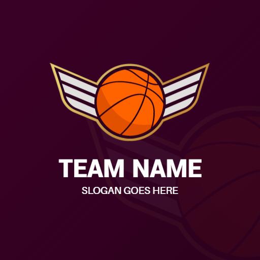 Energetic Orange Basketball with Wings for Team Spirit Logo Template