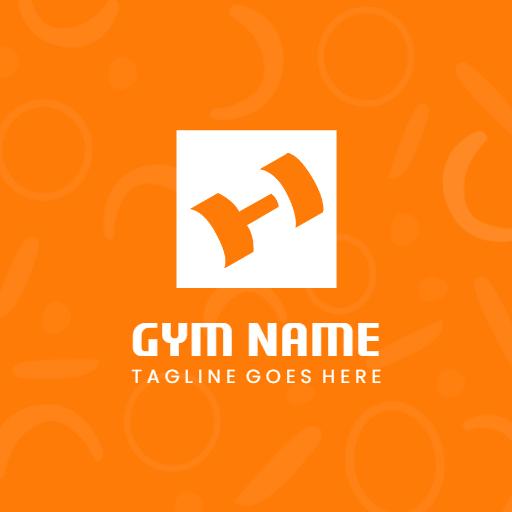Energetic Orange Design Emphasizing Fitness and Strength Logo Template