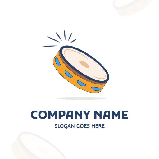 Energetic Orange Drum Design Celebrating the Music Genre Logo Template