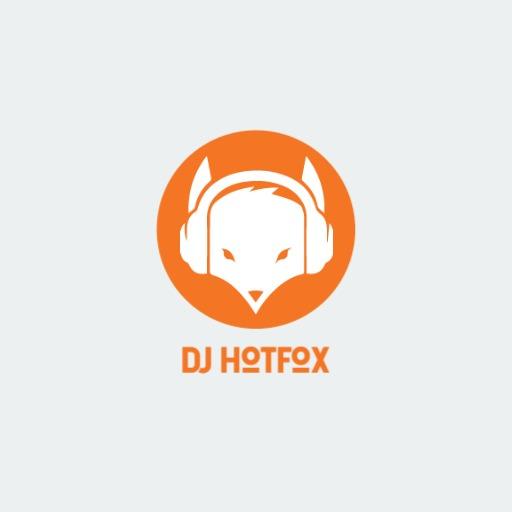 Energetic Orange Fox Design Represents DJ Enthusiasm Logo Template