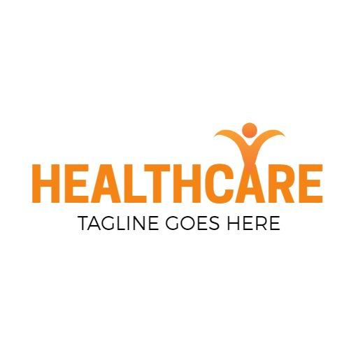Energetic Orange Human Silhouette Symbolizing Healthcare Logo Template
