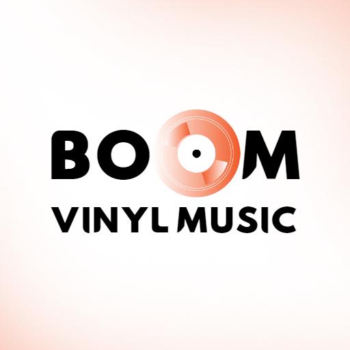 Energetic Orange Vinyl Record Showcasing Music Vibes Logo Template
