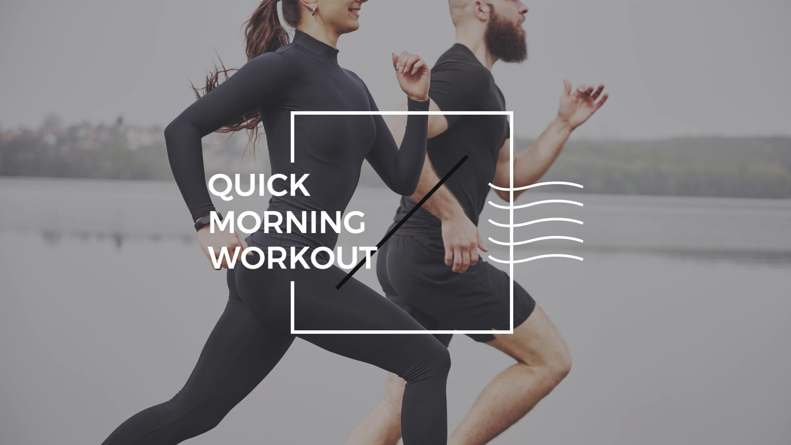 Energetic Outdoor Running Scene for Quick YouTube Workout Banner Template
