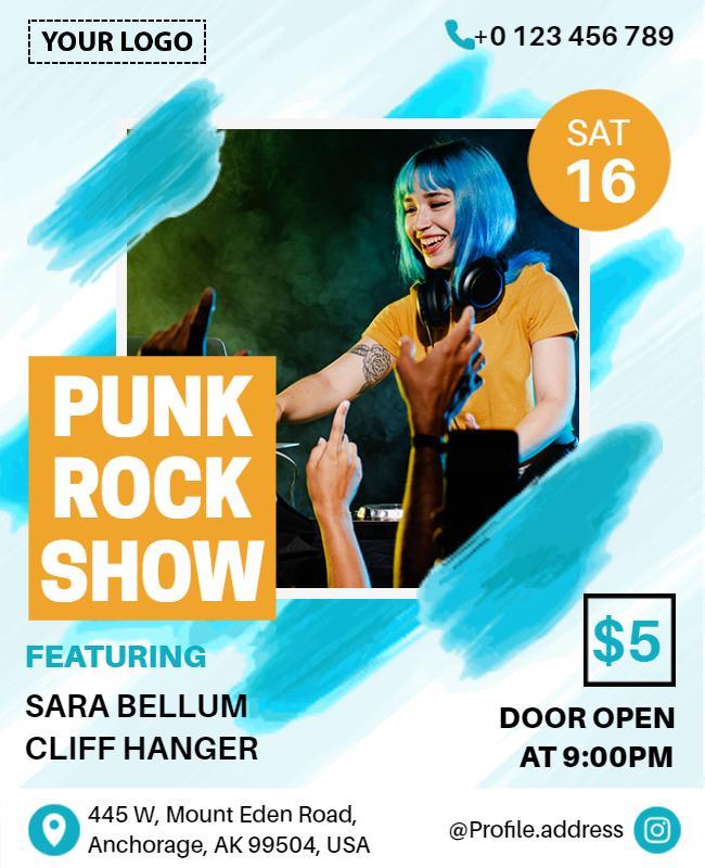 Energetic Punk Rock Show Event Flyer Template