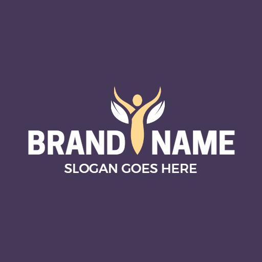 Energetic Purple and Yellow Corporate Business Growth Logo Template