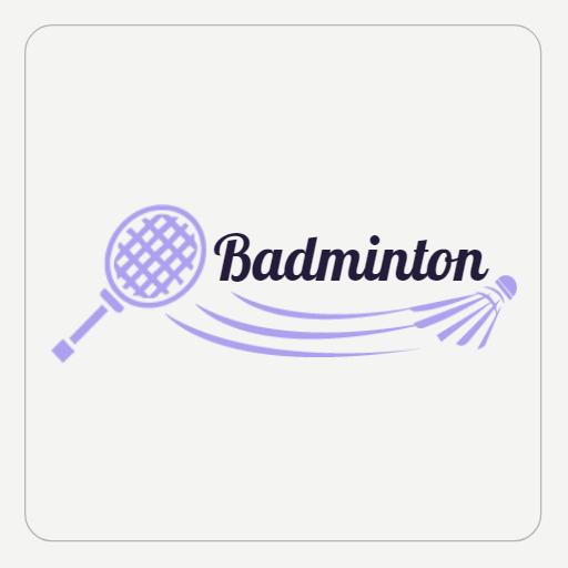 Energetic Purple Badminton Racket with Shuttlecock Logo Template