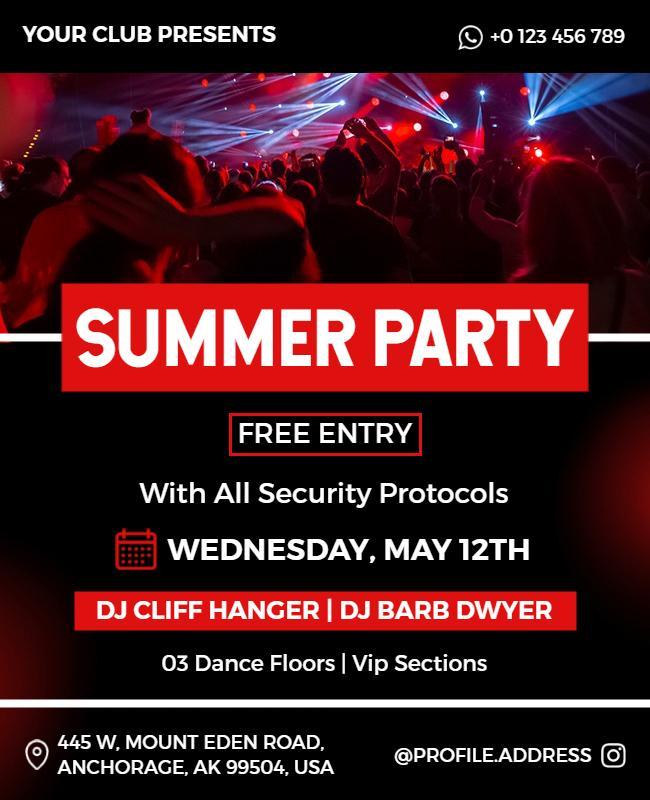 Energetic Summer Party Event Flyer Template