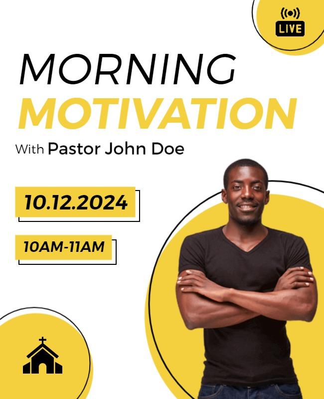 Energetic Yellow Morning Motivation Session Flyer Template