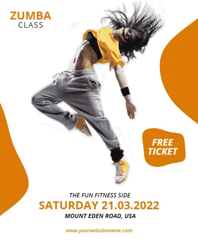 Energetic Zumba Dance Class Promotion Flyer Template