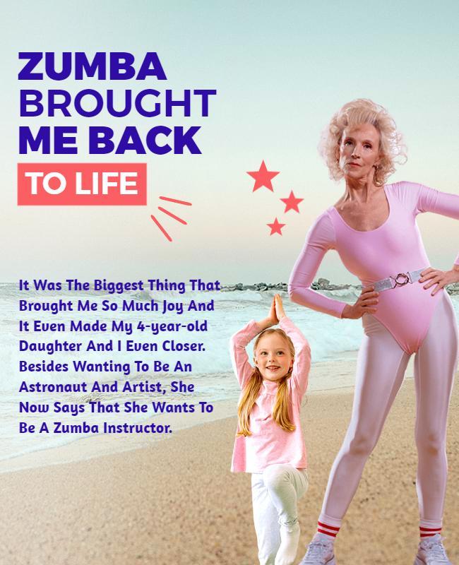 Energetic Zumba Fitness Family Life Inspiration Poster Template