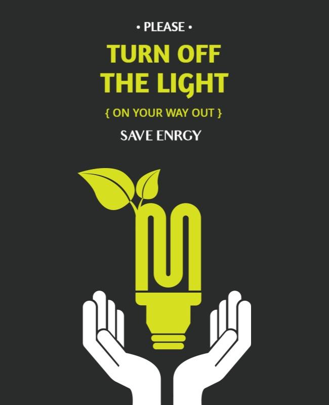 Eco-Friendly Green Energy Conservation Reminder Flyer Template