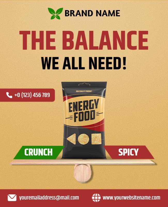 Energy Food Product Promotion Flyer Template