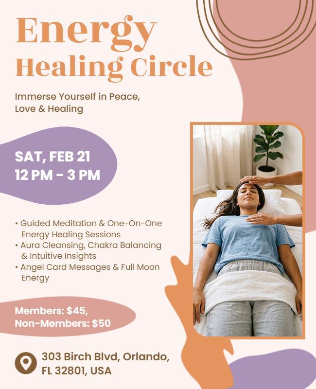 Energy Healing and Meditation Circle Flyer Template