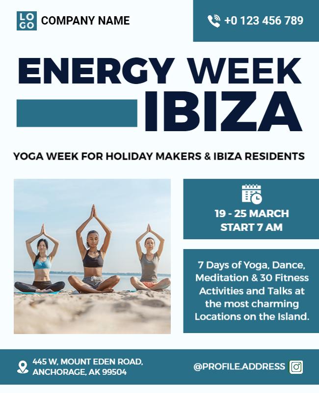 Energy Week Ibiza Wellness Event Flyer Template