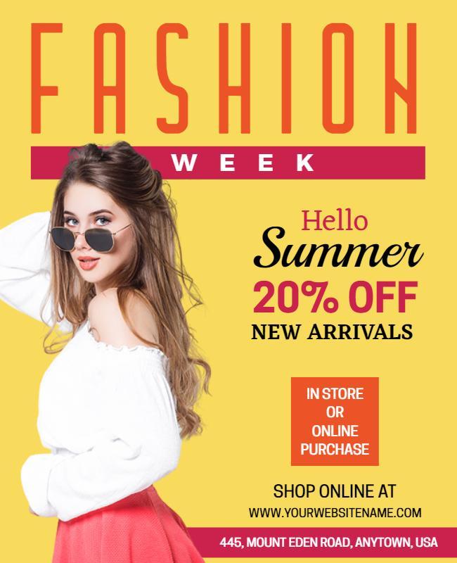 Energy Yellow and Energy Yellow Fashion Week Flyer Template