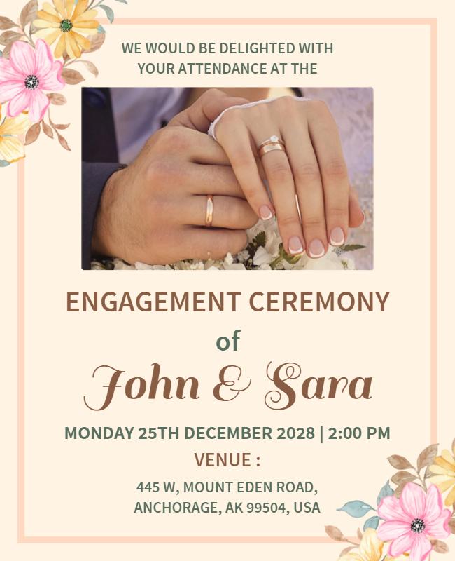 Engagement Ceremony Invitation Flyer Template