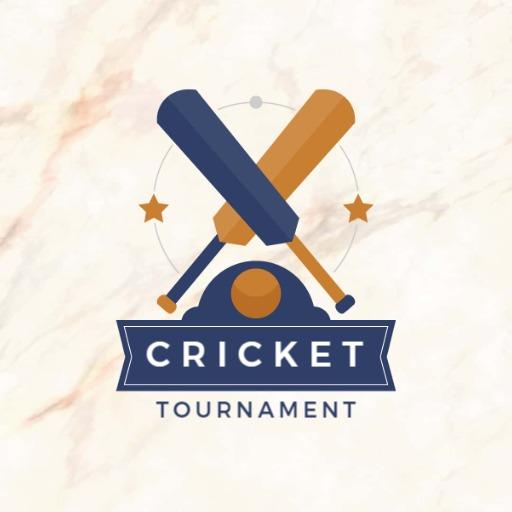 Engaging Blue and Orange Cricket Tournament Logo Design Logo Template
