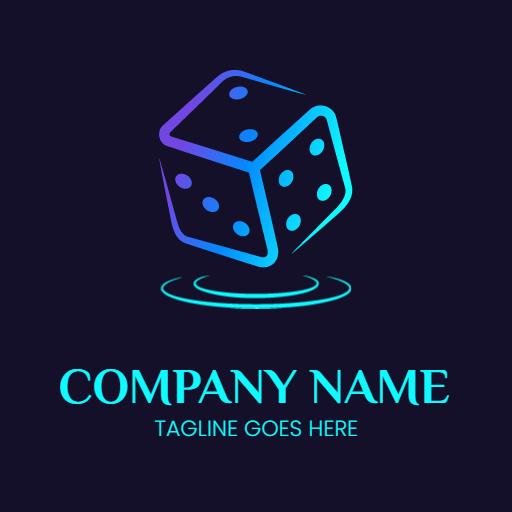 Engaging Blue and Purple Dice Design for Gaming Logo Template